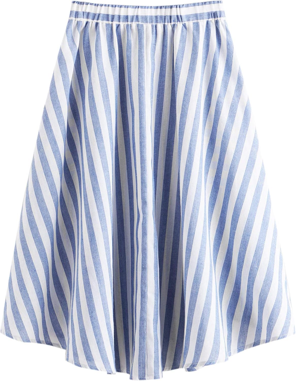 SweatyRocks Women's Casual High Waist Pleated A-Line Midi Skirt with Pocket at  Women’s Clothing store