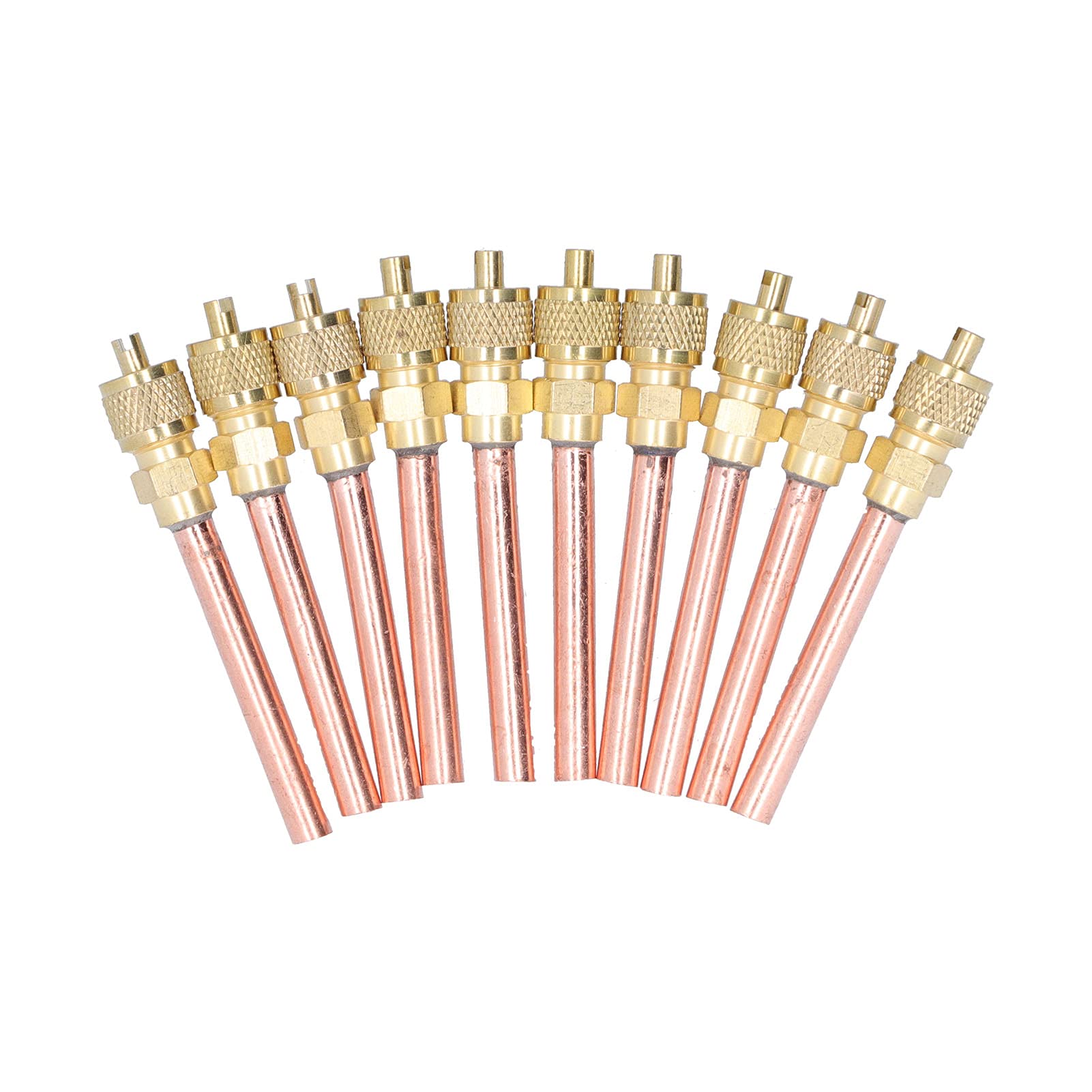 cersalt 10Pcs 1/4SAE HVAC Access Valve, Brass Multi Purpose Double Sealing for R22 R12 R134, Easy Installation, Exquisite Craftsmanship