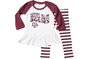 Wes and Willy NCAA Infant Girls Ruffle Raglan Set,