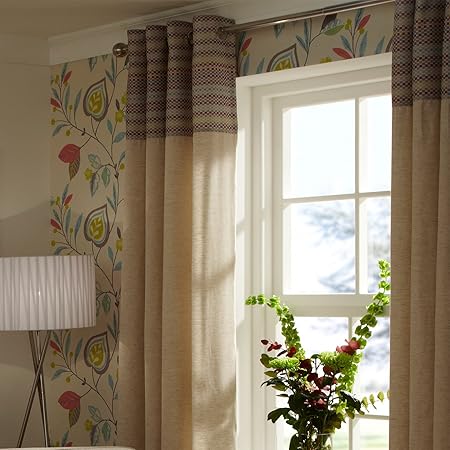 Dove Mill Curtains Tende A Occhielli Natural Multi 46 X 72 I