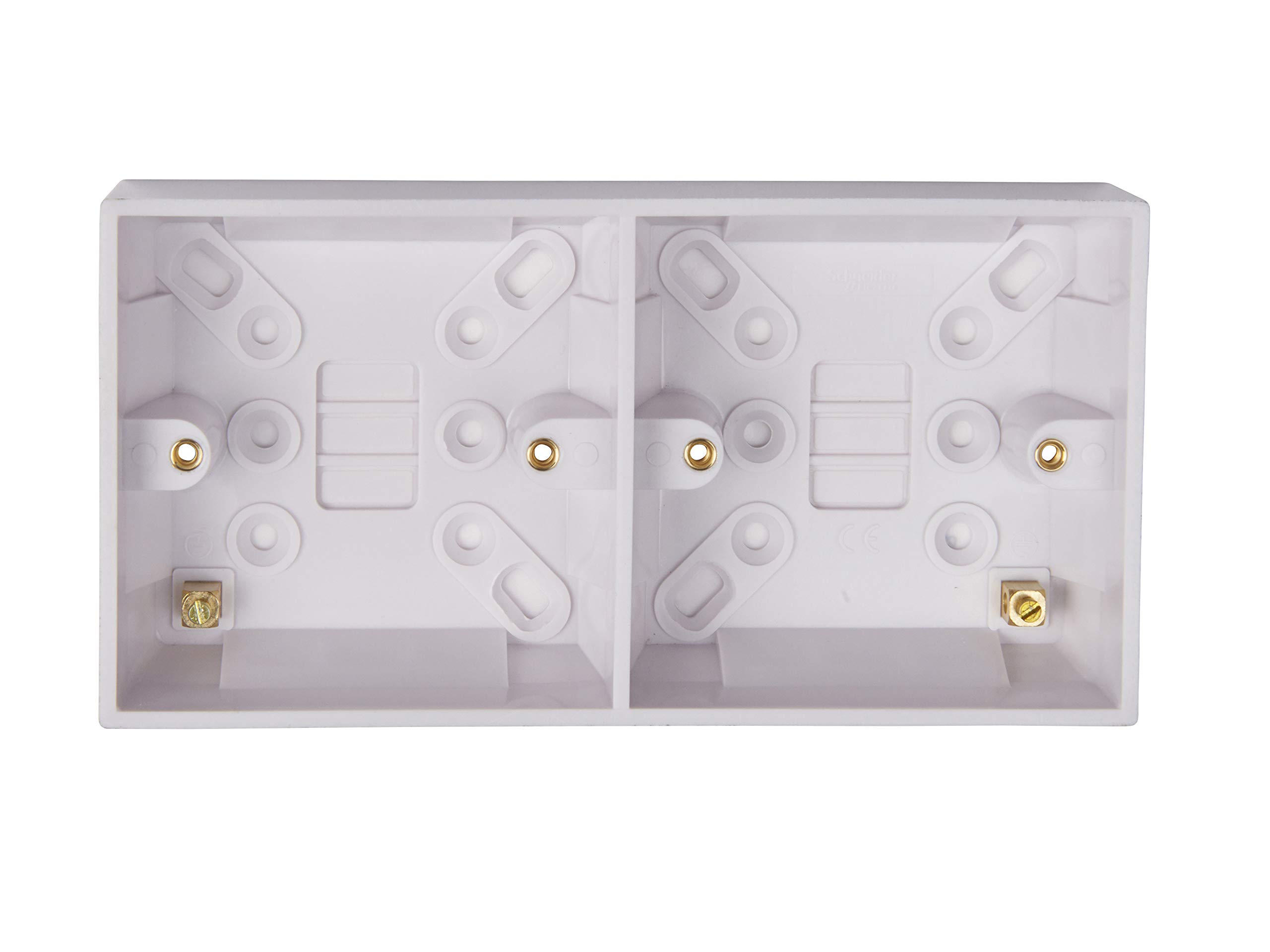 Schneider Electric Exclusive White Moulded - Dual Pattress Box, 25 mm, GPATDG25, White