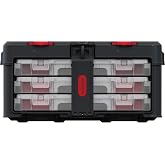 Keter Stack n' Roll Modular DIY 3 Organiser Set, Stackable, Lightweight, Durable, Water Resistant, Black