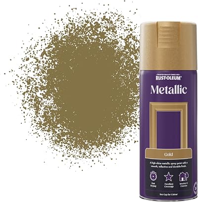 Rust-Oleum 400ml Metallic Spray Paint Elegant Gold Quick Dry Durable Interior