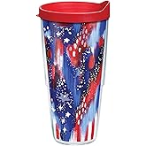 Tervis EttaVee - Americana Stars Made in USA Double Walled Insulated Tumbler Travel Cup Keeps Drinks Cold & Hot, 24oz, Classic
