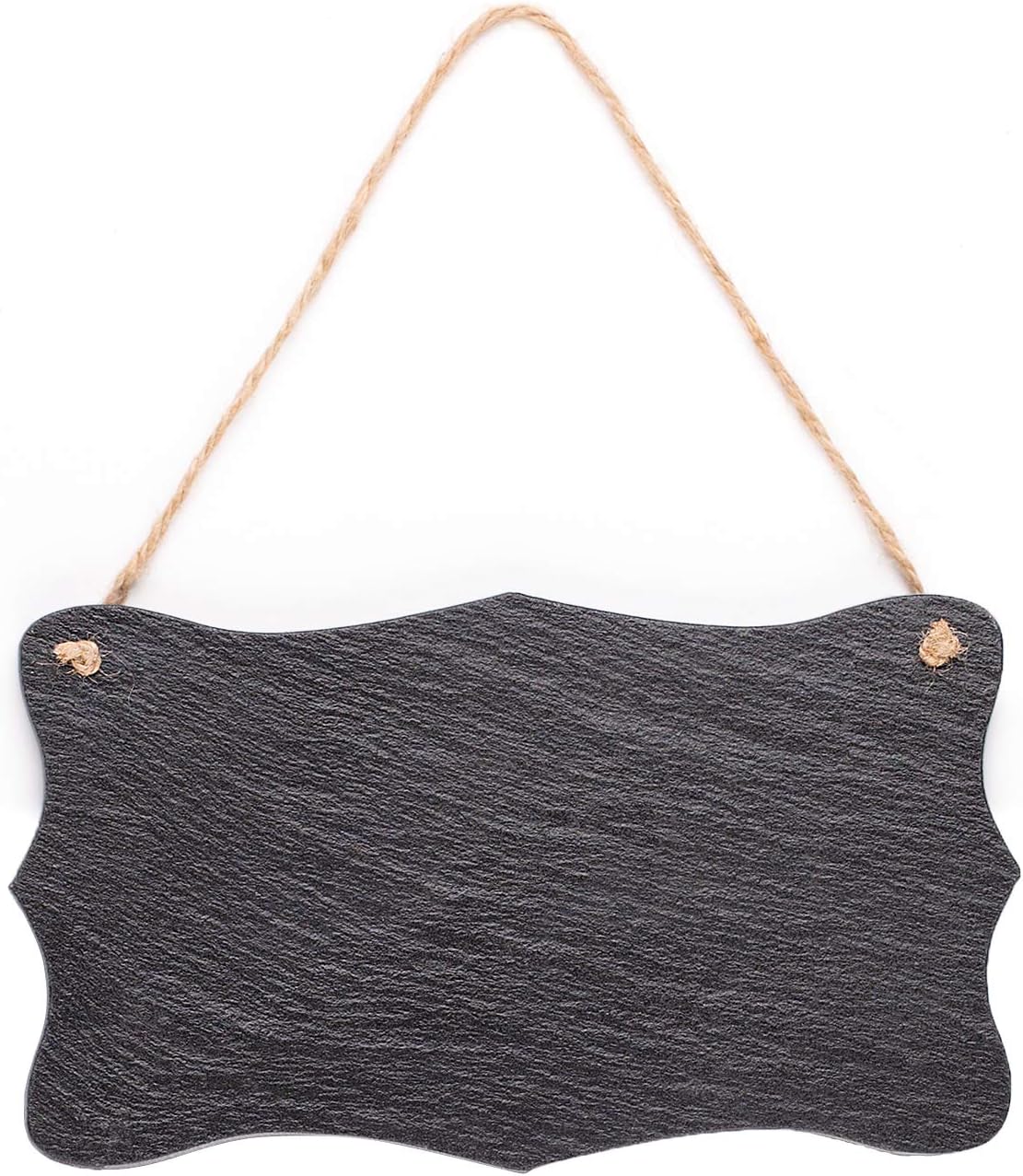 VersaChalk Small Slate Farmouse Hanging Chalkboard Sign, 5 x 8 Inches - Black Rustic Wall Décor for Kitchen, Wedding, Bathroom, Outdoor Garden, Pantry Signs