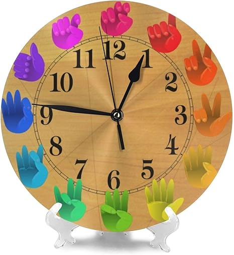 Amazon Mika 虹 カラーホイール木 ウォールクロック 時計 壁 掛時計 25cm アクリル Pvc 装飾 リビング インテリア ショップ 店舗 カフェ お店 置き時計 掛け時計 オンライン通販