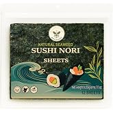 Kindharvest Organics Sushi Nori Sheets – Roasted Seaweed Sheets, 12 Sheets (33g), Premium Grade, Crispy Texture, Rich Umami,