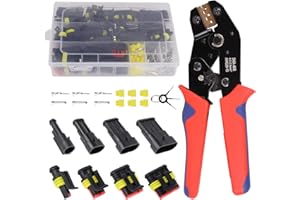 YSaekYeo Butt Connector Crimping Tool,353Pcs 26 Kits Waterproof Automotive Electrical Connectors Quick Connect Wire Connectors Automotive 1/2/3/4Pin Connectors Kit with Ratchet Tool