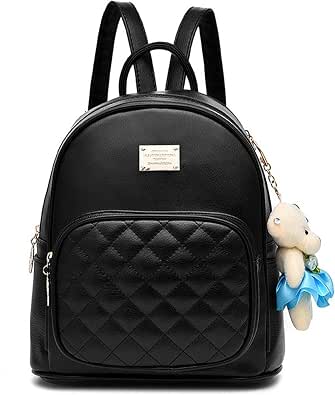 Amazon.com: Mochila pequeña de cuero para mujer, mochila de viaje informal  para niñas, Negro, S : Ropa, Zapatos y Joyería