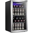 Antarctic Star 26 Bottle Wine Cooler/Cabinet Beverage Refrigerator Small Mini Red & White Wine Cellar Beer Soda Clear Front G