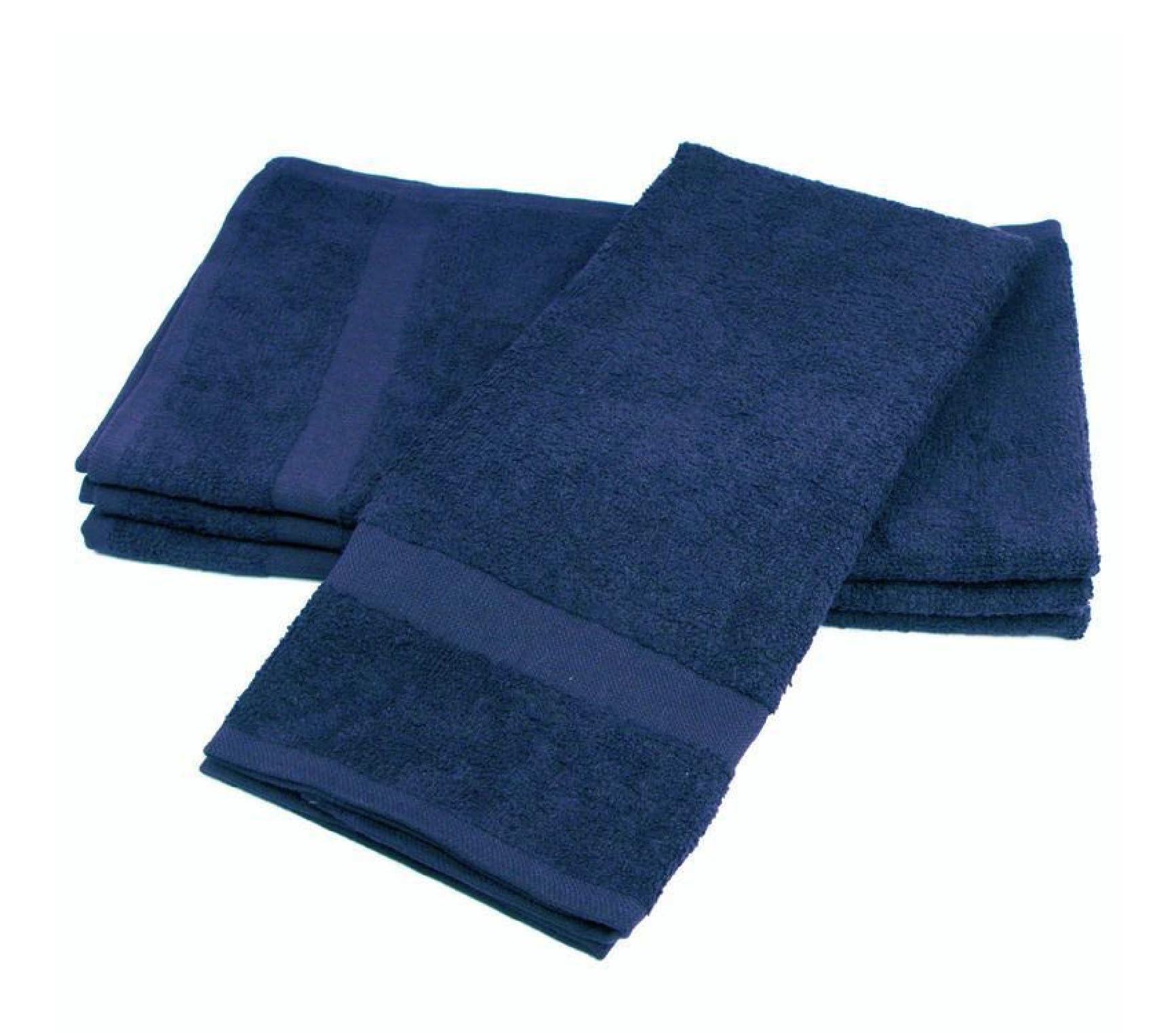Photo 1 of 2 Pack Navy Hand Towels Full Terry Premium Plus,100% Cotton, Size 16x27