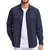 COOFANDY Mens Casual Button Down Shirts Long Sleeve Wrinkle-Free Shirt Lightweight Shirt Jacket