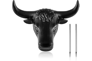 Crowye Junior Steer Head Roping Dummy with 11 Horn Spread Complete Rodeo Set Cowboy Toy Roping Practice Dummy Steer Head Aluminum Rods for Horse Enthusiasts Junior Roper Practice