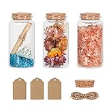 Miukada 120 ml Small Glass Jars with Cork Lids, 3
