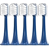 Toothbrush Replacement Heads Compatible with Snow Gen2 Electric Toothbrush,No LED Whitening,with Dust Cover,5 Pack (Polar Blue, Medium)