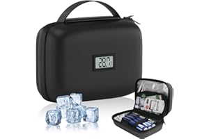 Insulin Cooler Travel Case TSA Approved with Temperature Display, Diabetes Travel Case Injection Cooler Case for Travel and D
