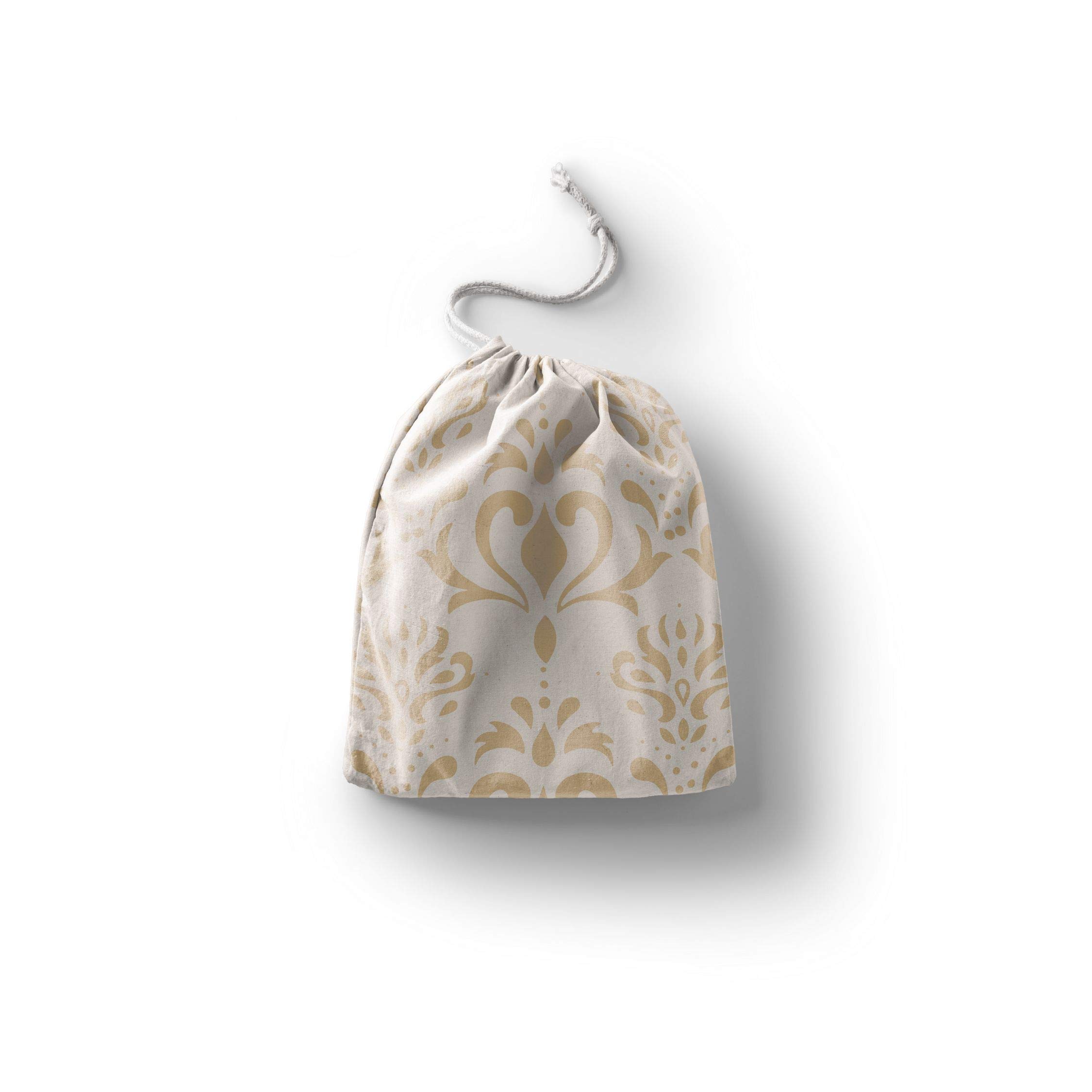 Bonamaison Printed Cotton Produce Bag with Drawstring, Reusable Grocery Bag, Biodegradable Eco-Friendly Bags, Travel Pouch, Sachet Bags, Shopping Bag, Eco Friendly, Foldable, Size: 30x40 Cm