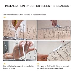 OFFO Bird Spikes with Stainless Steel Base, Durable