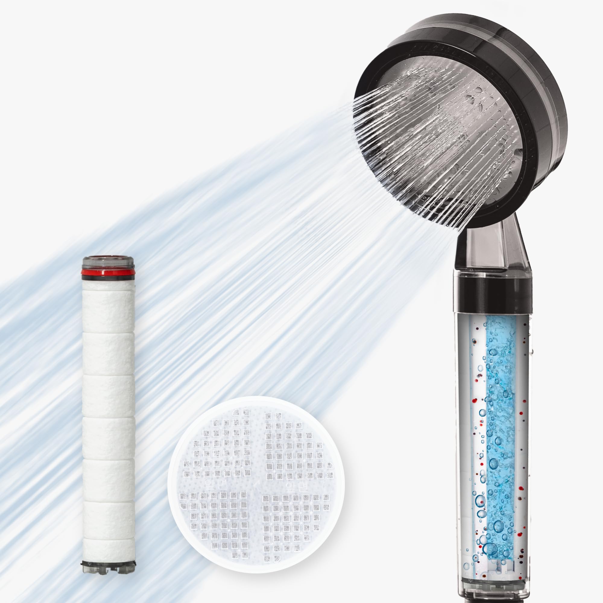 Photo 1 of EZWELL Visible Filtered Shower Head Carbon & Sediment Dual Filter with High Pressure NSF Certified Korea | Filtration System, Removes Chlorine | Good for Dry skin & Hair, Travel, RV, Bathroom