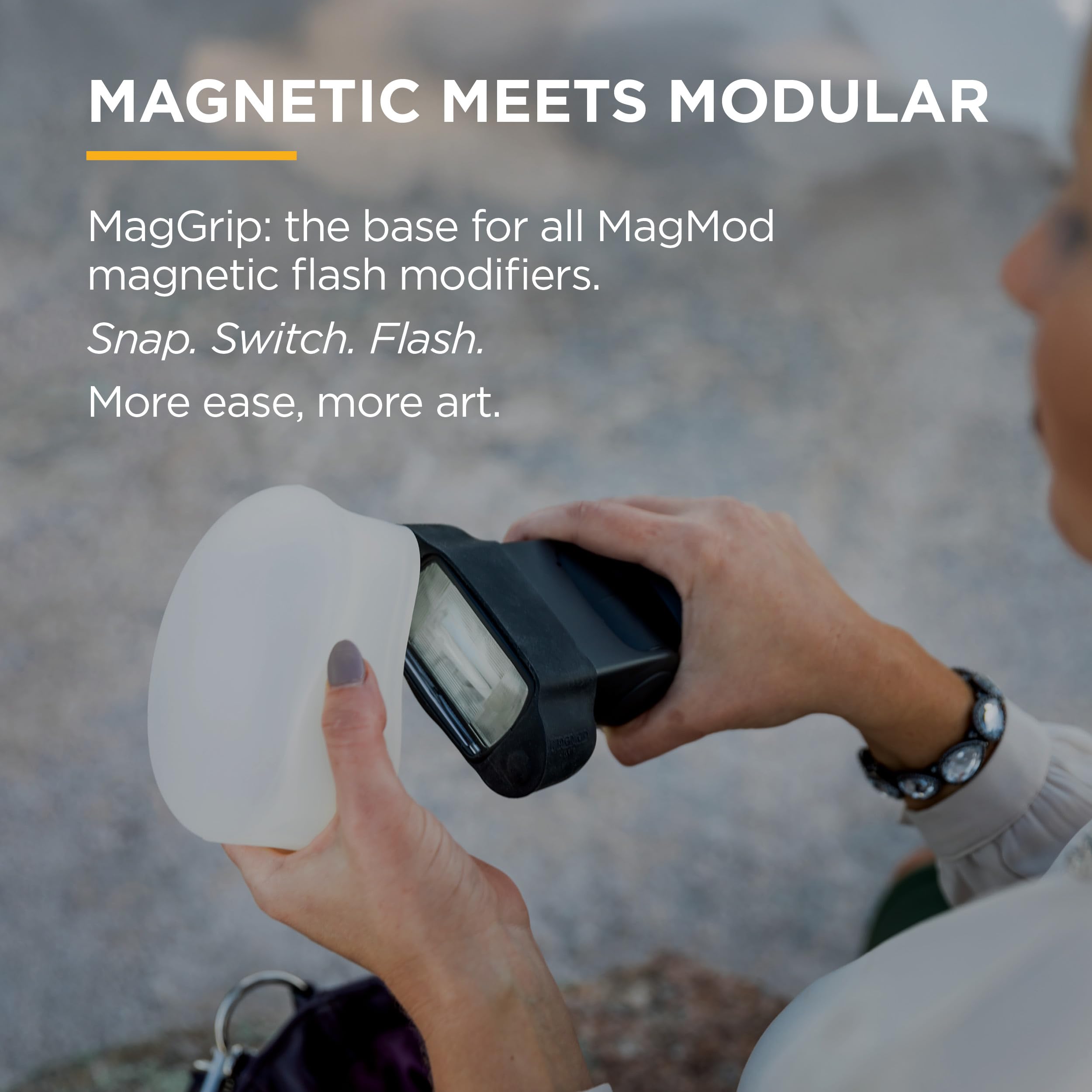 MagMod MagSphere 2 & MagGrip 2 Bundle, Magnetic Flash Diffuser Kit for On-Camera Photography, Modular Lighting Control System, Compatible with 99% of All Speedlites