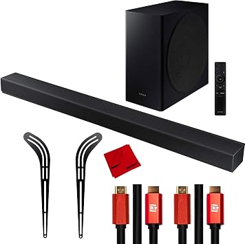 Amazon Com Samsung Hw Q800t 3 1 2ch Soundbar System With Mounting Bracket And Deco Gear Hdmi Bundle Electronics