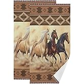 PATINISA Brown Horse Hand Towels for Bathroom Set of 2 Azetc Boho Ethnic Style Native American Western Horse Soft Absorbent Kitchen Dish Towels Decorative Bathroom Towel for Hair,Guest,Gym,Spa 14"x28"