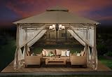 ABCCANOPY 3x3.6M Outdoor Gazebo with Netting Khaki Rustproof Steel Frame view 7