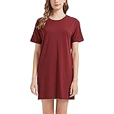netdraw Women's Ultra Soft Bamboo Viscose Nightgowns Cooling T-Shirt Dress Pajamas Cotton Lightweight Sleepwear