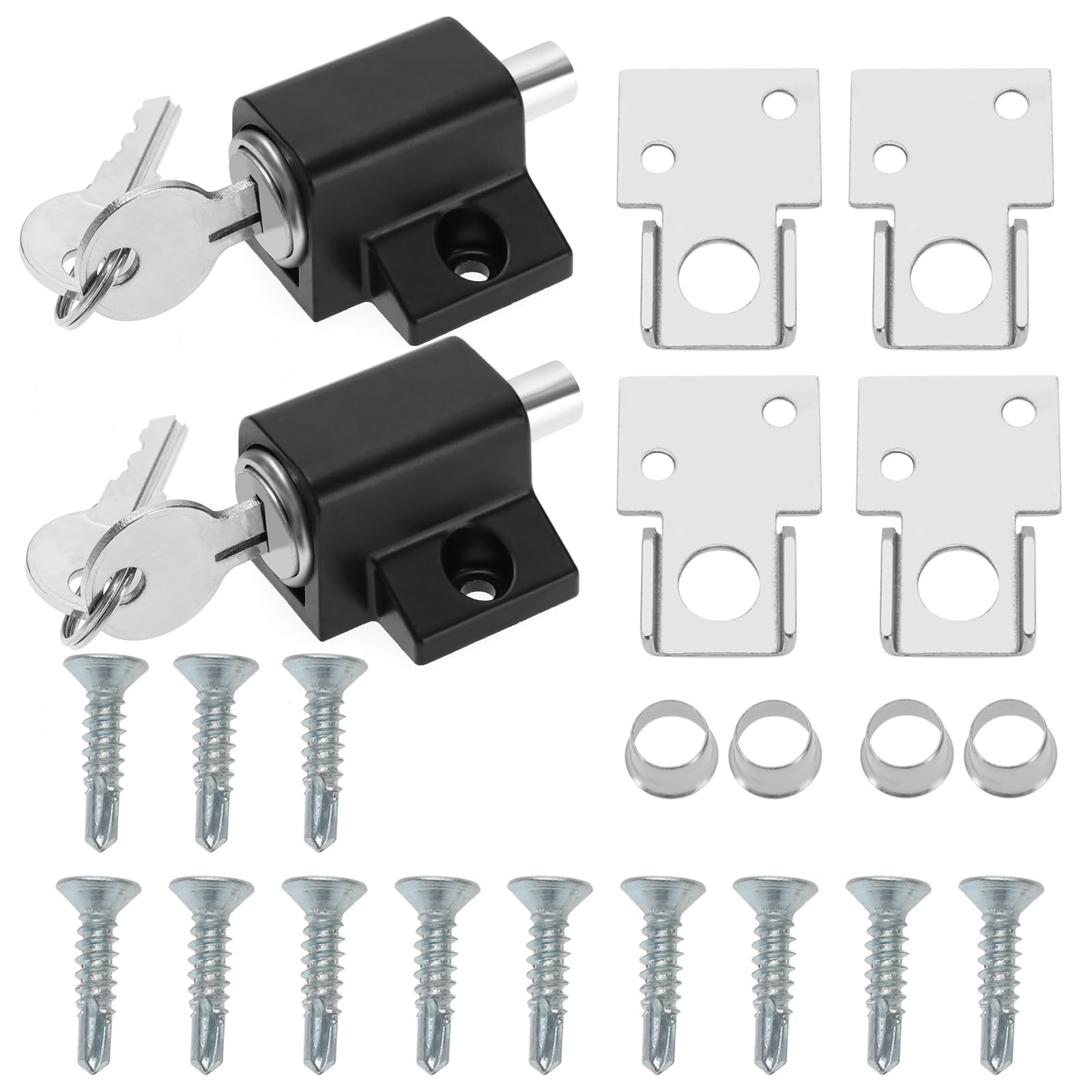 SG Store 2pcs Sliding Door Window Lock Sliding Patio Lock Window Door Limiter Sliding Door Lock Accessory Set for Home Office Classroom Sliding Doors Windows, Black