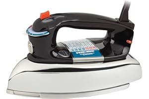 Black+Decker Classic Steam Iron, 7 Settings with Auto Shut Off, Wet or Dry Ironing, Black/Silver, F67ED
