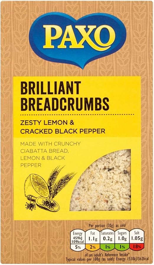 Paxo Brilliant Breadcrumbs Zesty Lemon and Cracked Black Pepper, 120g