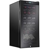 Ivation 18 Bottle Compressor Wine Cooler Refrigerator w/Lock, Large Freestanding Wine Cellar For Red, White, Champagne or Spa
