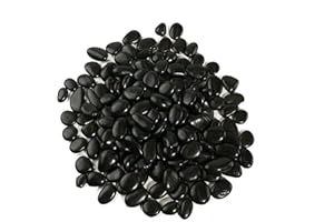 CONSDAN 2 LBS River Rocks, StoneCreek, Decorative Garden Stones for Plant Landscaping, Polished Gravel Filler Pebbles for Home Decoration, Vases, Succulents, Flower Beds and Fish Tanks (Black, Medium)