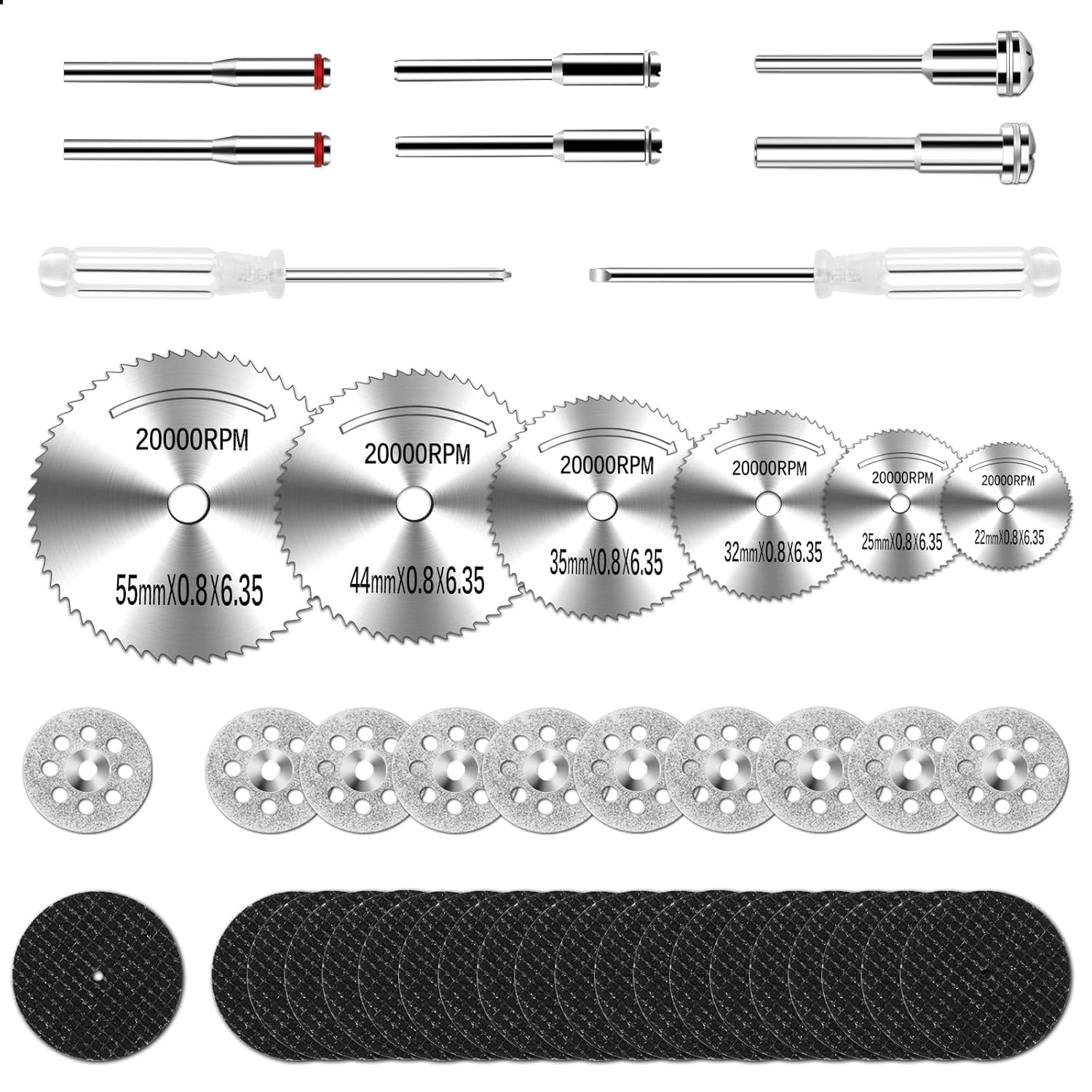 44Pcs YGCQFH Cutting Wheel Kit for Dremel Rotary Tools, Mini HSS Circular Saw Blades Cutter, Resin Cutting Discs, 545 Diamond Cut Off Wheels for Cutting Wood, Metal, Plastic, PVC, Glass, Tile, Stone