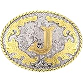 HUABOLA CALYN Western Belt Buckle Initial Letters ABCDEFG to Y-Cowboy Rodeo Gold Large Belt Buckle for Men and Women (ABC-Z)