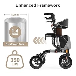 Walkers for Seniors, Rollator Walker with Seat, 350
