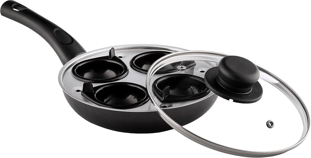 Sapphire P063 20 cm 4-Cup Egg Poacher Black