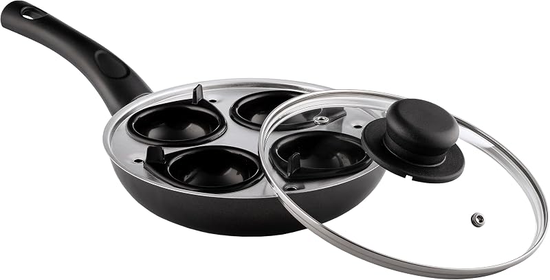 Sapphire P063 20 cm 4-Cup Egg Poacher Black