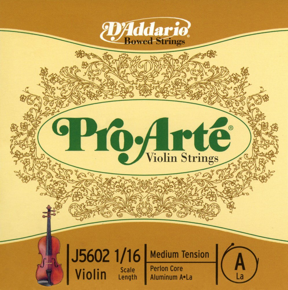 D'Addario Pro-Arte Violin Single A String, 1/16 Scale, Medium Tension