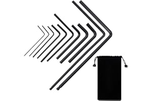 Frautron 11pcs Guitar Allen Wrench Set, Includes 1.5mm, 2mm, 2.5mm, 3mm, 4mm, 5mm, 1/20in, 1/8in, 3/16in, for Most Guitar & Bass Neck Truss Rod Bridge Nut Locking Screw Adjustment