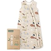 Yoofoss Rayon Made from Bamboo Baby Sleep Sack 6-12 Months TOG 1.0 Baby Wearable Blanket, Super Soft Infant Toddler Sleeping Sack 2-Way Zipper, Animals & Balloons