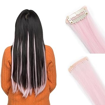 22 Inch 10pcs Colored Clip In Hair Extensions Straight For Kids