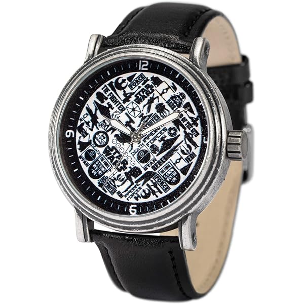 Star Wars Montre à quartz analogique vintage pour adulte, Noir., Sangle