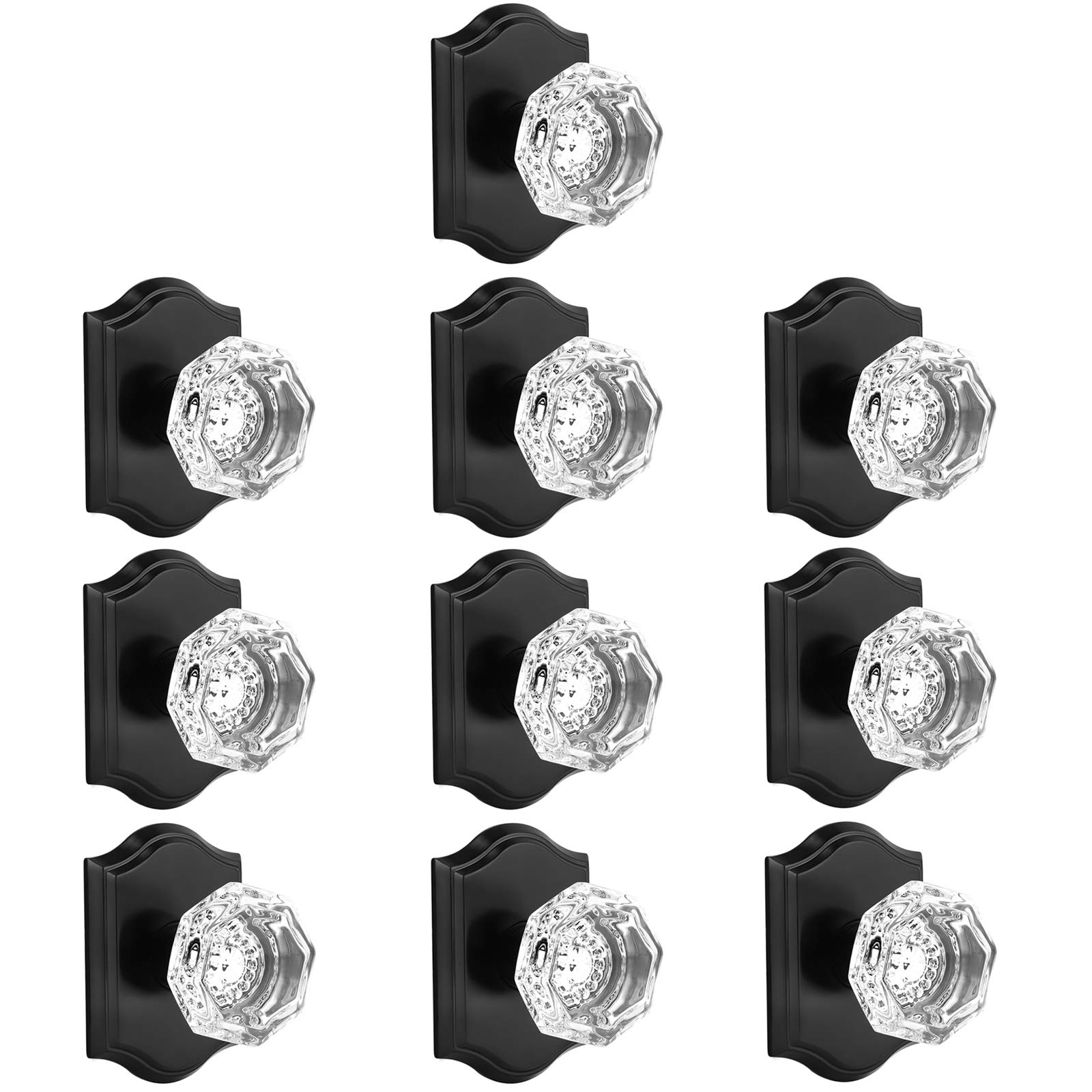 10 Pack Bifold Door Knobs,Clear Crystal Door Knob