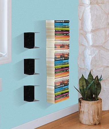APPUCOCO Book Shelf Wall Mounted Heavy Duty Metal Invisible Book Shelves 3 Piece Per Pack