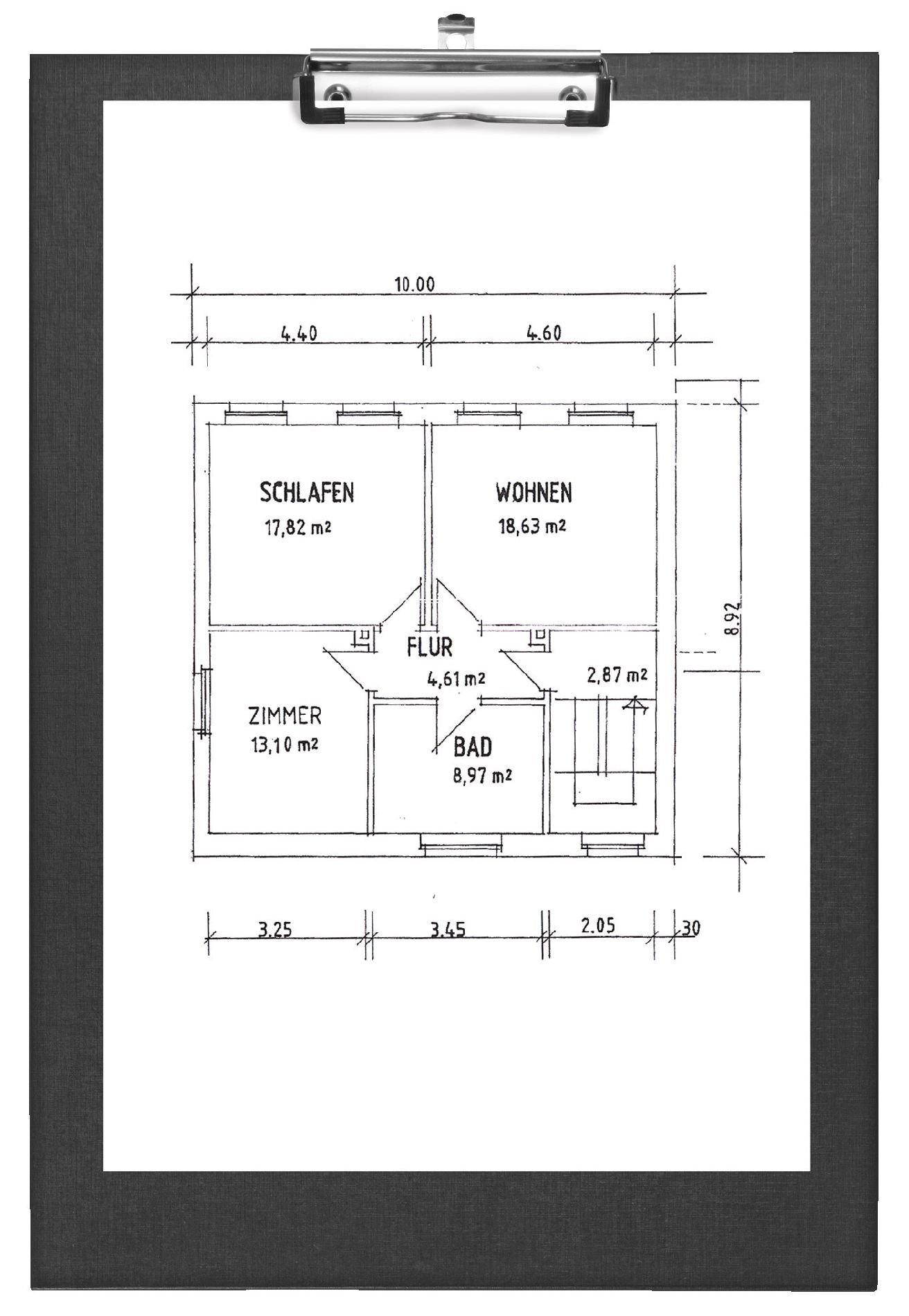 Veloflex 4813980 Clipboard A3 Vertical Made of PP with Linen Texture Clasp Rubber Corners and Loop for Hanging Black