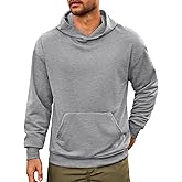 Runcati Mens Pullover Hoodies Long Sleeve Casual Lightweight Fashion Hooded Sweatshirt with Kanga Pockets