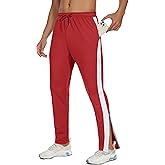 JWM Men's Sweatpants Zipper Legs Bottom - Tapered Track Traning Running Athletic Workout Basketball Slim Fit Pant Zip Pockets