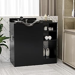 OmySalon Shampoo Bowl with Cabinet, Portable Salon