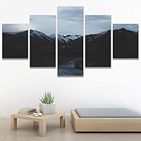 SIGNWIN 5 Panel Canvas Wall Art Multicolor Nature Neon Photography Trees Tropical for Home Decorations Ready to Hang - 60